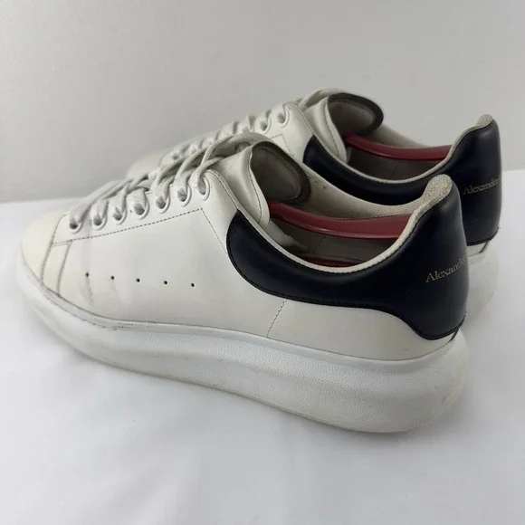 Alexander‎ McQueen Oversized Sneakers Men's White Leather Black Heel Size 43